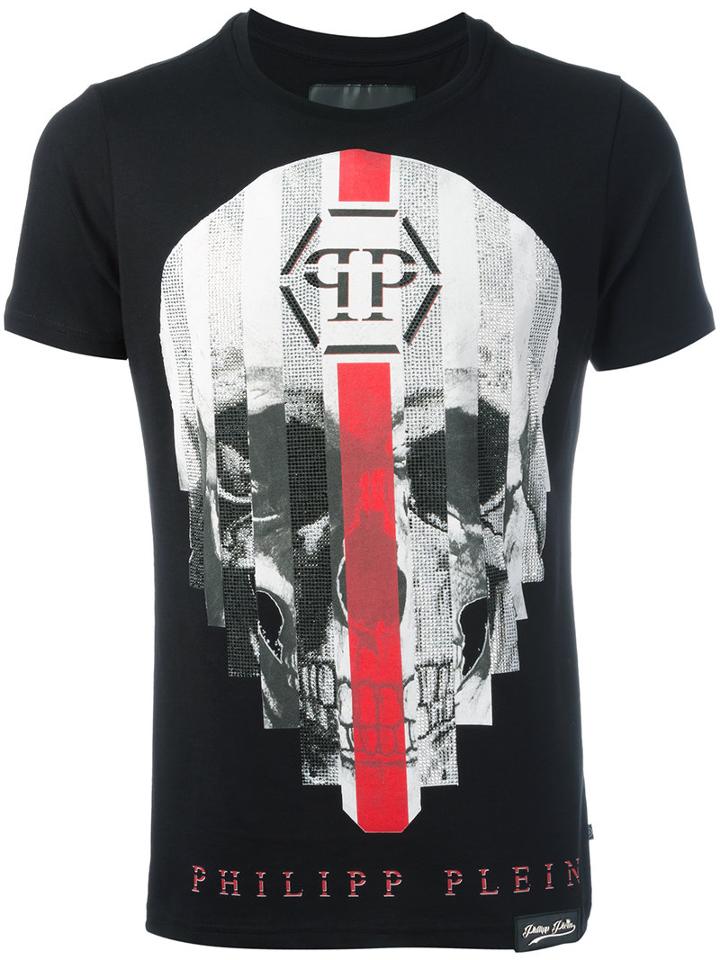 Philipp Plein Graphic T-shirt, Men's, Size: Medium, Black, Cotton