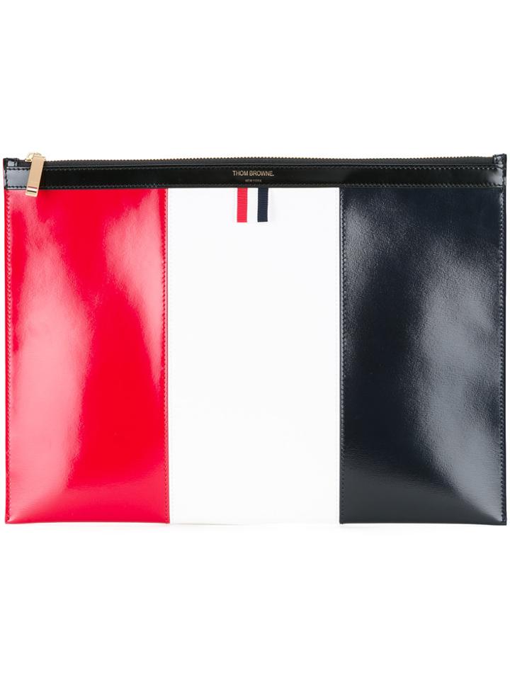 Thom Browne Medium Zippered Document Holder In Funmix Calf Leather -