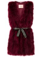 Twin-set Turkey Feather Gilet - Red