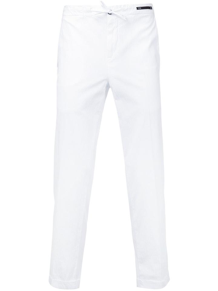 Pt01 - Drawstring Chinos - Men - Cotton/spandex/elastane - 50, White, Cotton/spandex/elastane