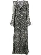 De La Vali Eleanor Floral Print Maxi Dress - Black