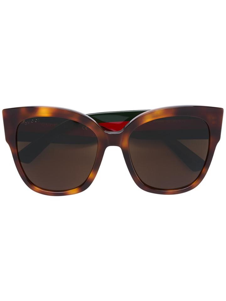 Gucci Eyewear Cat Eye Sunglasses - Brown
