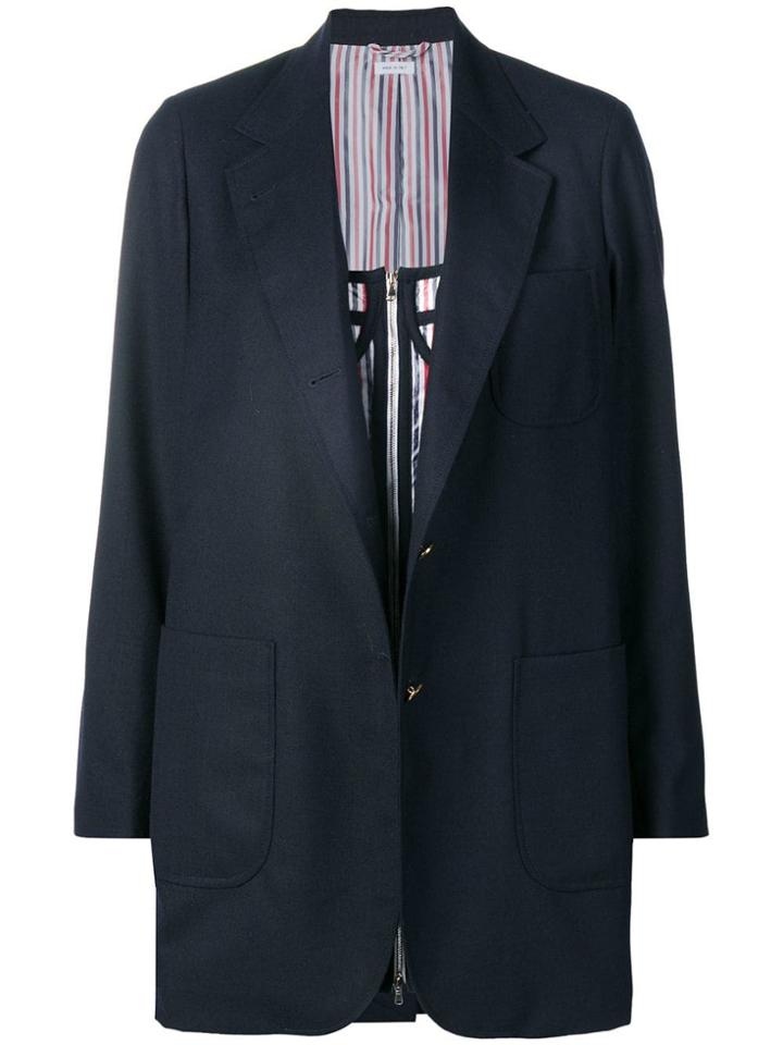 Thom Browne Interior Corset Sack Jacket Dress - Blue