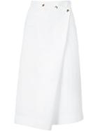 Atlantique Ascoli Asymmetric Wrap Skirt, Women's, Size: 0, White, Cotton