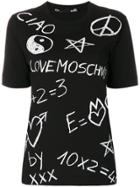 Love Moschino Chalk Print T-shirt - Black