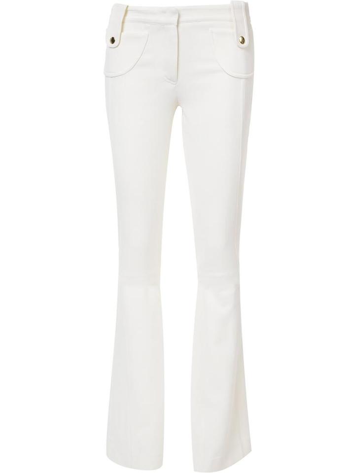 Derek Lam Patch Pocket Trousers, Women's, Size: 40, White, Virgin Wool/spandex/elastane