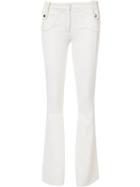 Derek Lam Patch Pocket Trousers, Women's, Size: 40, White, Virgin Wool/spandex/elastane