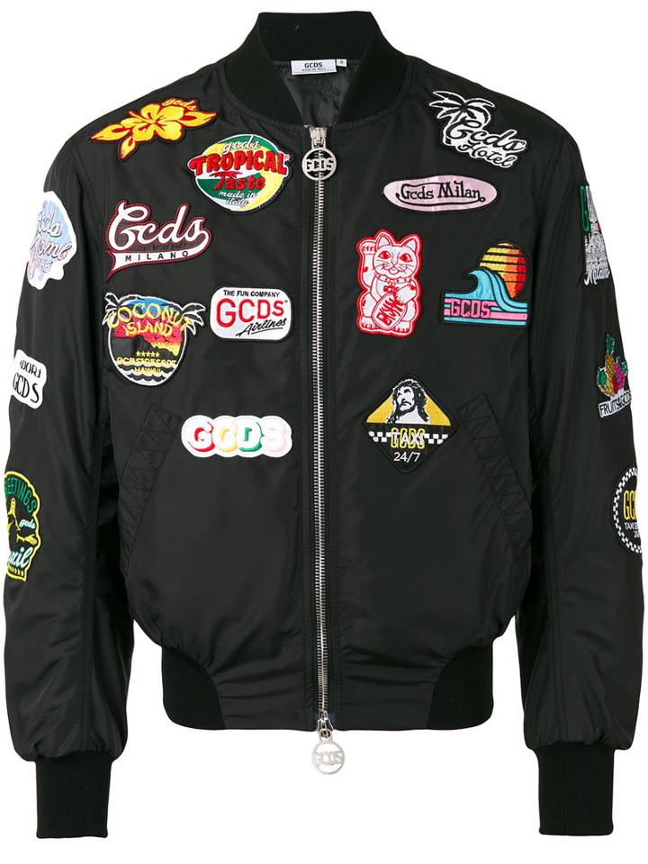 Gcds - Patchwork Bomber Jacket - Men - Polyester/polyimide - M, Black, Polyester/polyimide