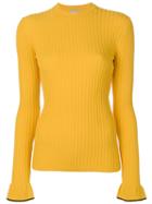 Emilio Pucci - Ribbed Slim-fit Jumper - Women - Polyester/viscose - S, Yellow/orange, Polyester/viscose