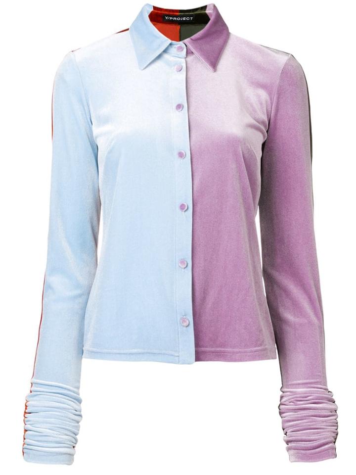 Y/project Velvet Colour Block Shirt - Orange