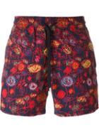 Vilebrequin Sketch Print Swim Shorts, Men's, Size: L, Blue, Polyamide