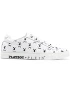 Philipp Plein Playboy Bunny Print Sneakers - White