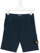 Stone Island Junior Stonewashed Bermuda Shorts - Blue