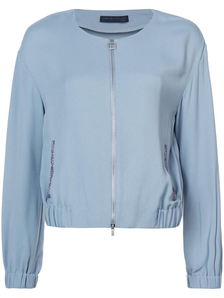 Fabiana Filippi Cropped Zip Jacket - Blue