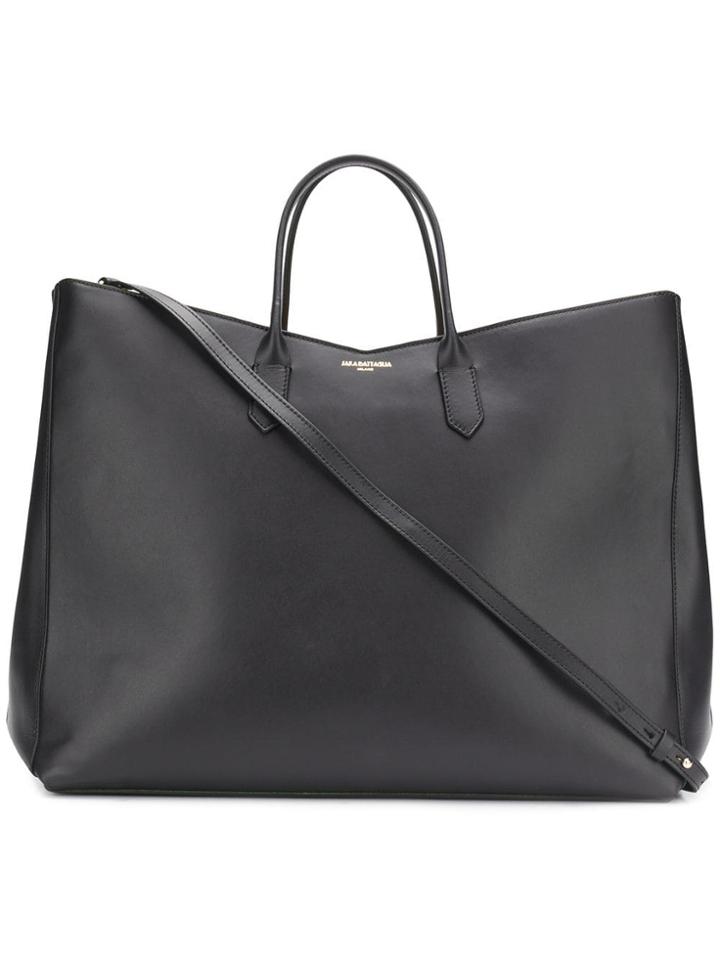 Sara Battaglia Wide Square Tote Bag - Black
