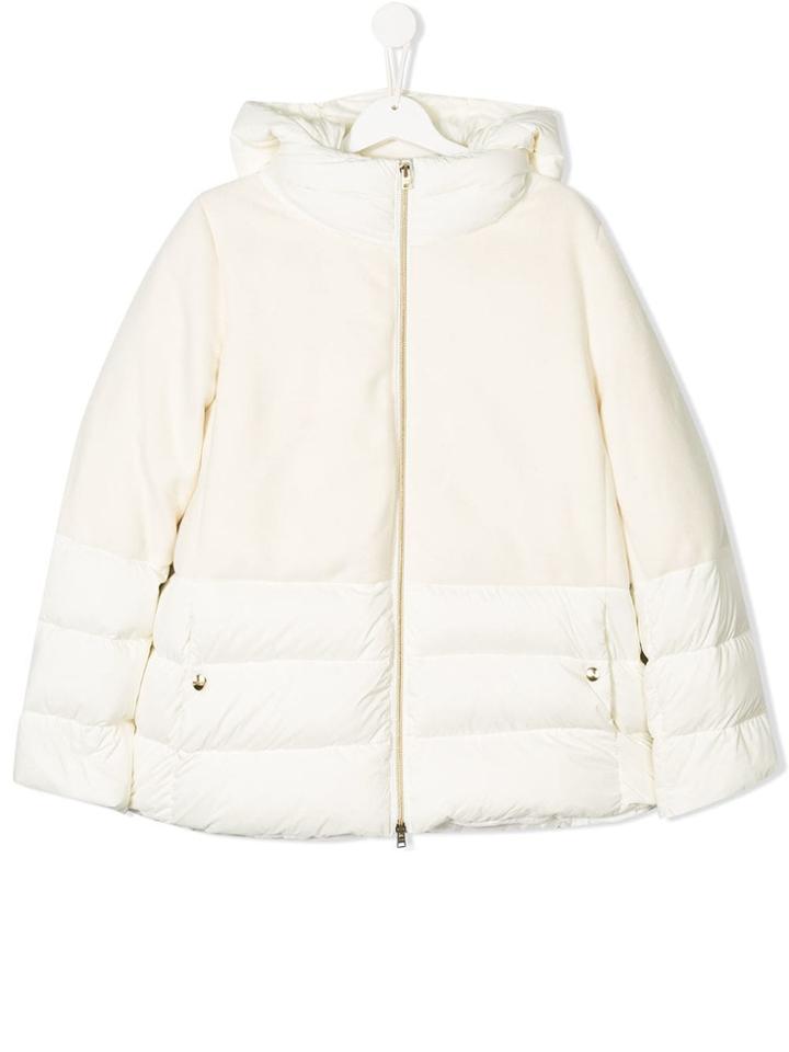 Herno Kids Hooded Padded Jacket - White