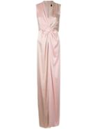 Paule Ka Contrast Woven Column Dress - Pink