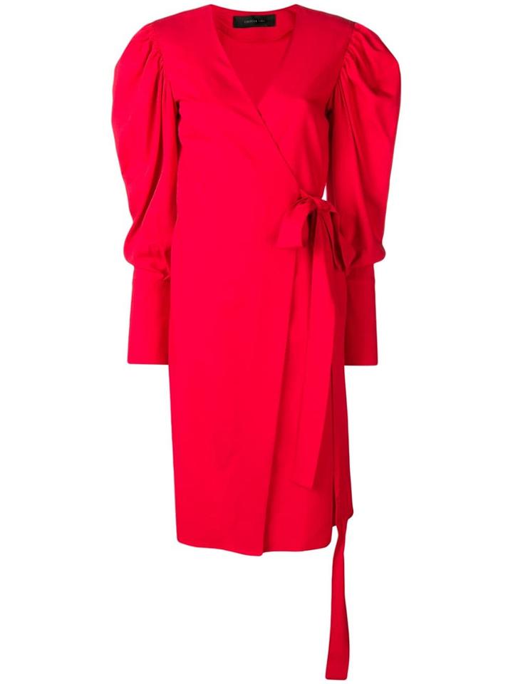 Federica Tosi Ruffle Detail Belted Dress - Red