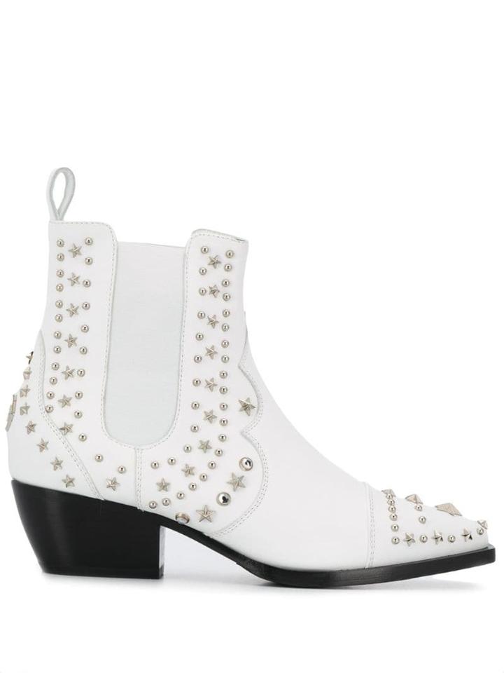 Philipp Plein Low Cowboy Boots - White