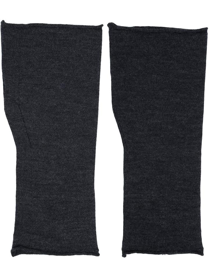 Label Under Construction Fingerless Gloves, Men's, Grey, Silk/cashmere