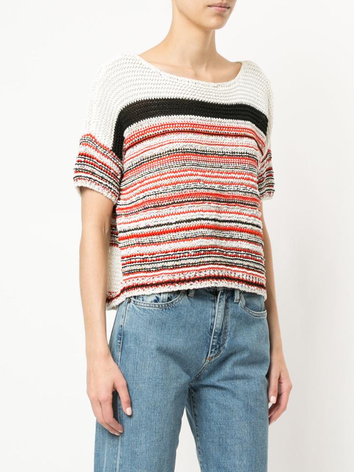 Coohem Melange Knit Pullover - White