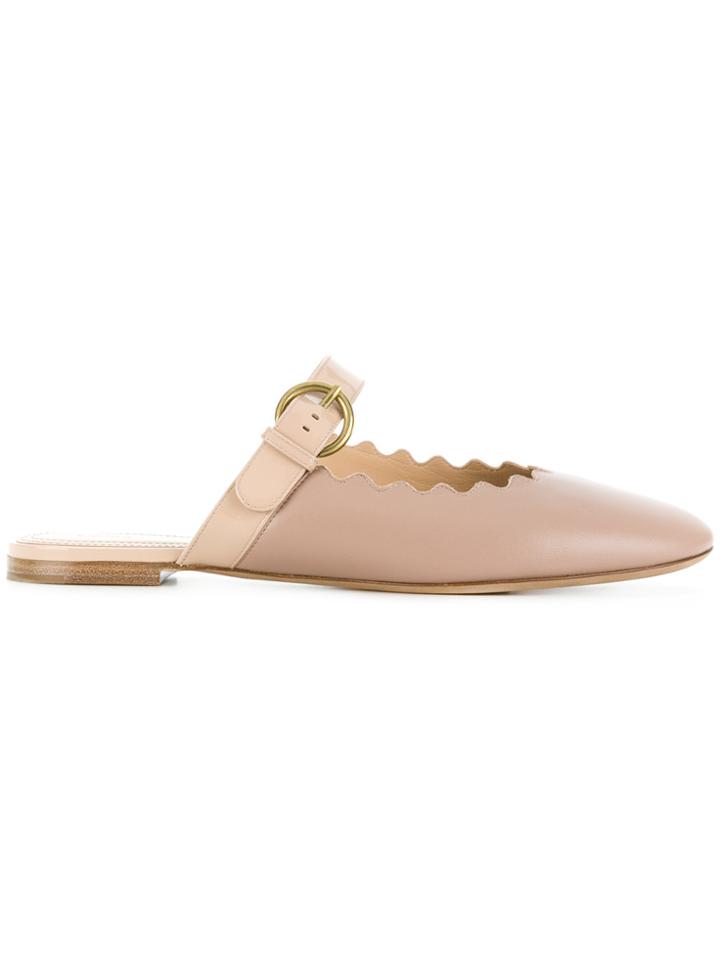 Chloé Lauren Strappy Mules - Pink & Purple