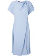Emporio Armani Wrap Style Front Midi Dress - Blue