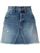 Saint Laurent Denim Mini Skirt, Women's, Size: 28, Blue, Cotton