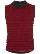 Tu Es Mon Trésor Frill-detail Sleeveless Blouse - Red