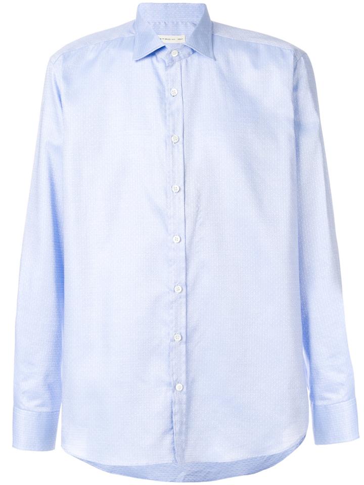 Etro Micro Pattern Long-sleeve Shirt - Blue