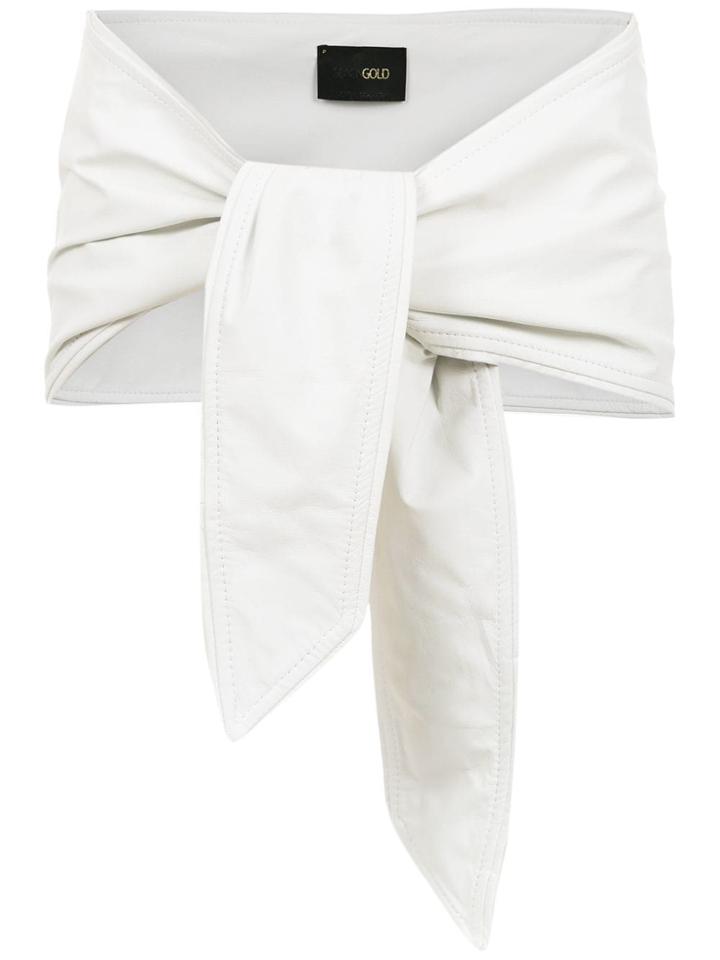 Andrea Bogosian Leather Embellished Belt - White