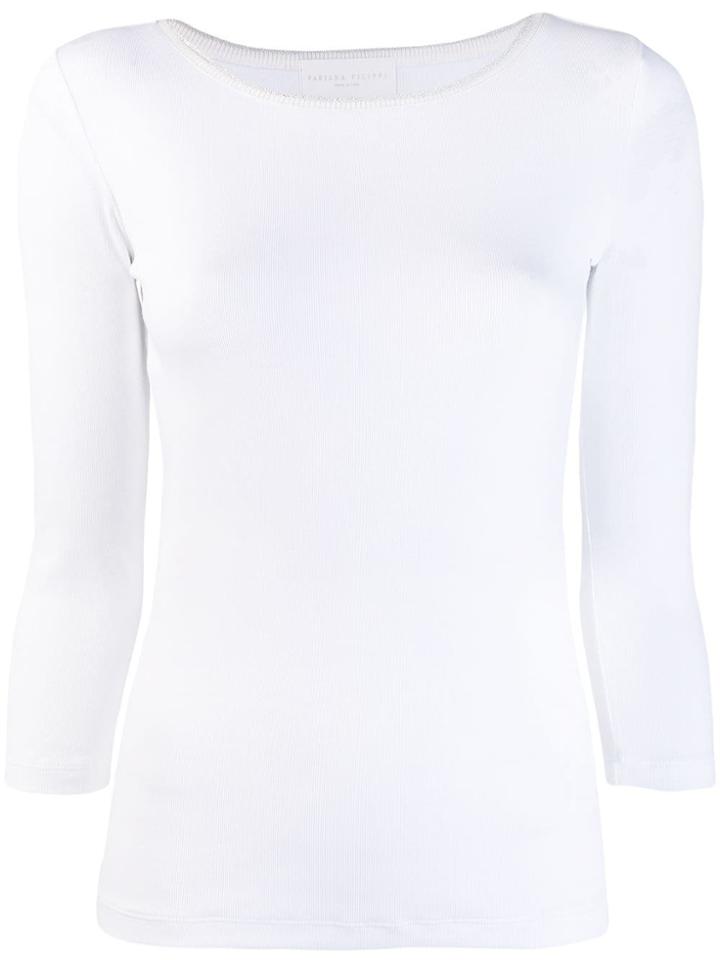 Fabiana Filippi Metallic Trim Jumper - White