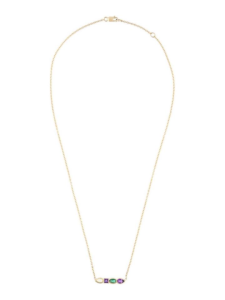 Ilana Ariel Diamond Pear Short Necklace, Women's, Metallic, 14kt Gold