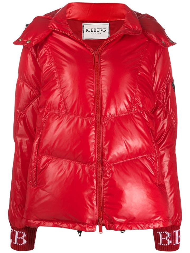 Iceberg Hooded Puffer Jacket - Red
