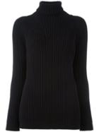 Rochas Ribbed Roll Neck Jumper, Women's, Size: 38, Black, Acrylic/polyester/wool