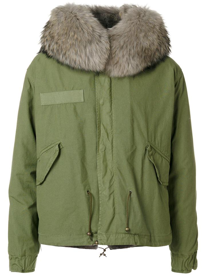 Mr & Mrs Italy - Classic Fur-lined Parka Jacket - Men - Cotton/lamb Skin/rabbit Fur/racoon Fur - M, Green, Cotton/lamb Skin/rabbit Fur/racoon Fur