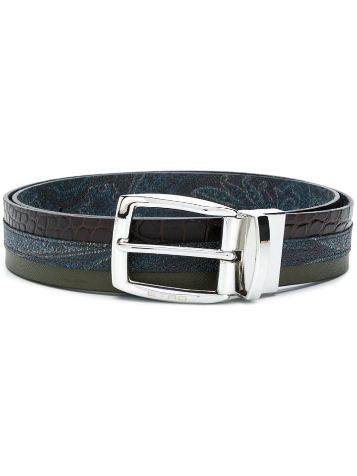 Etro Multi Grain Belt - Brown