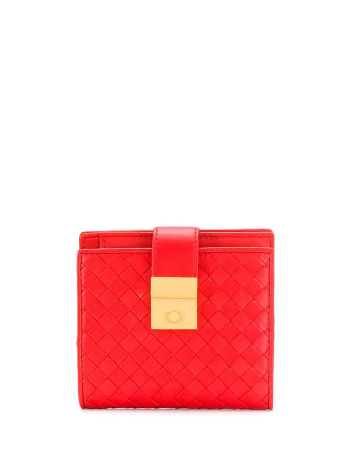 Bottega Veneta Intrecciato French Wallet - Orange