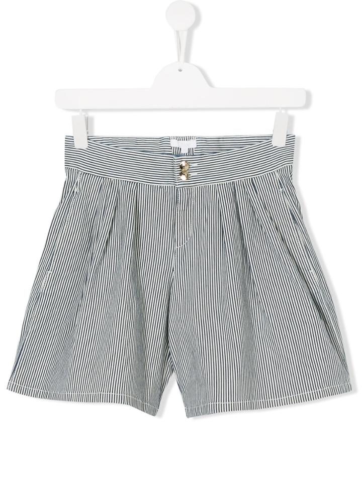 Chloé Kids Teen Striped Pleated Shorts - Grey