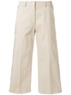 Pinko Side Stripe Cropped Trousers - Neutrals