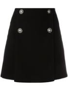 Versus Buttoned A-line Skirt, Women's, Size: 38, Black, Polyester/viscose/polyamide/spandex/elastane