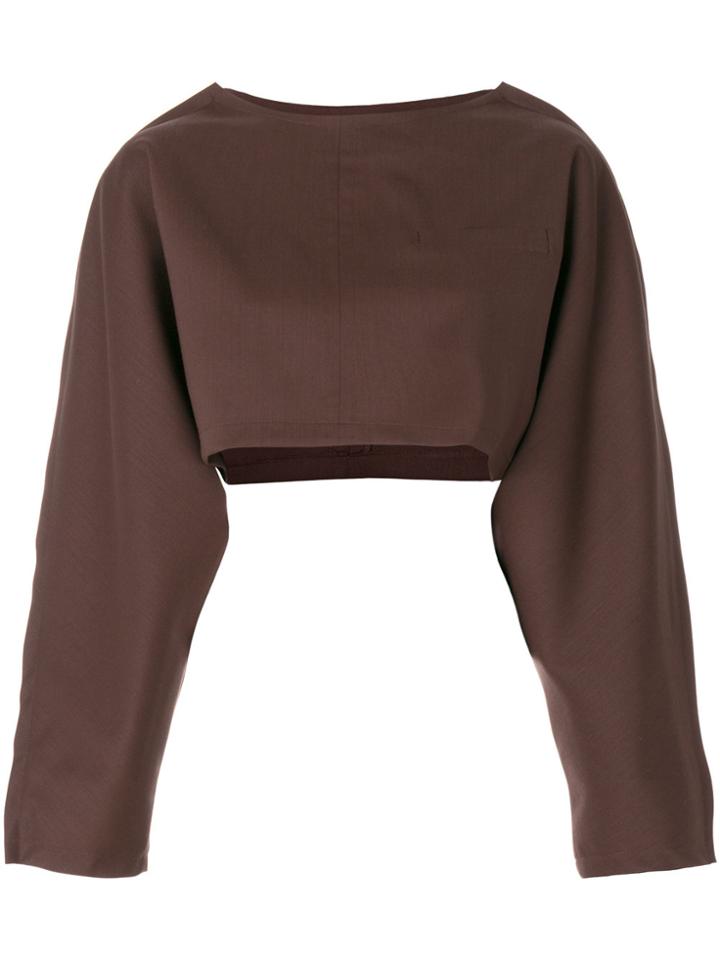 Société Anonyme Cropped Kimono Top - Brown