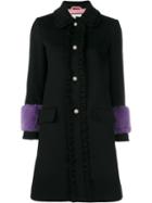Gucci Mink Fur Cuff Coat, Women's, Size: 40, Black, Acetate/silk/viscose/mink Fur