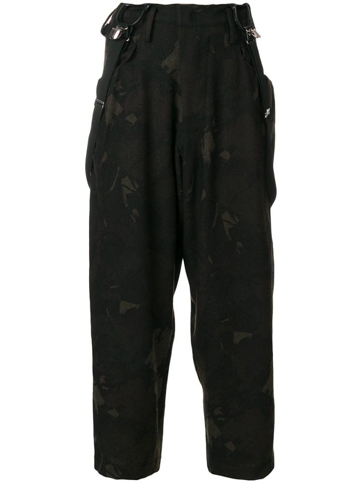 Y's Cropped Trousers With Braces - Green