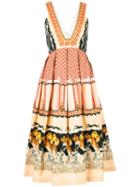 Temperley London - Pleated Trim Dress - Women - Silk/cotton/viscose - 10, Yellow/orange, Silk/cotton/viscose