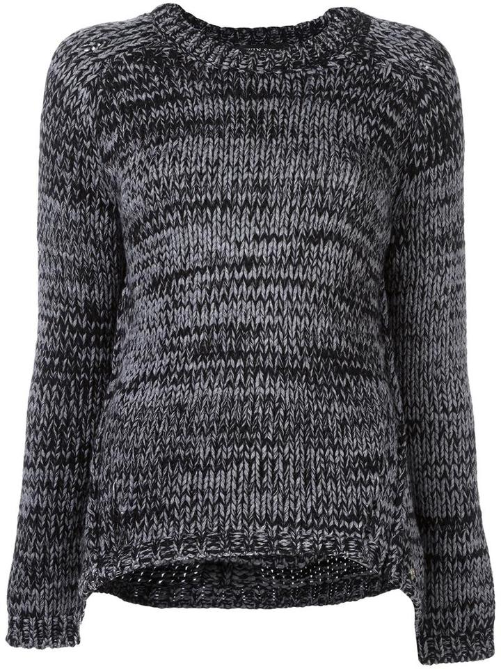 Twin-set Crew Neck Jumper, Women's, Size: Large, Black, Polyamide/viscose/wool/cashmere