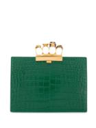Alexander Mcqueen Skull Four-ring Flat Pouch - Green