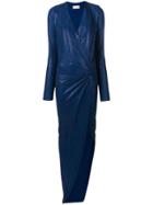 Alexandre Vauthier Metallic Evening Dress - Blue