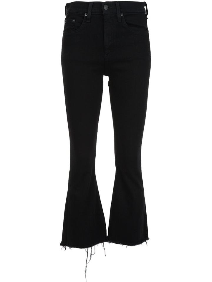 Rag & Bone /jean Flared Cropped Jeans - Black