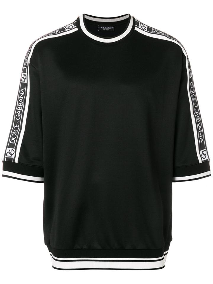 Dolce & Gabbana Boxy Logo Side Stripe T-shirt - Black